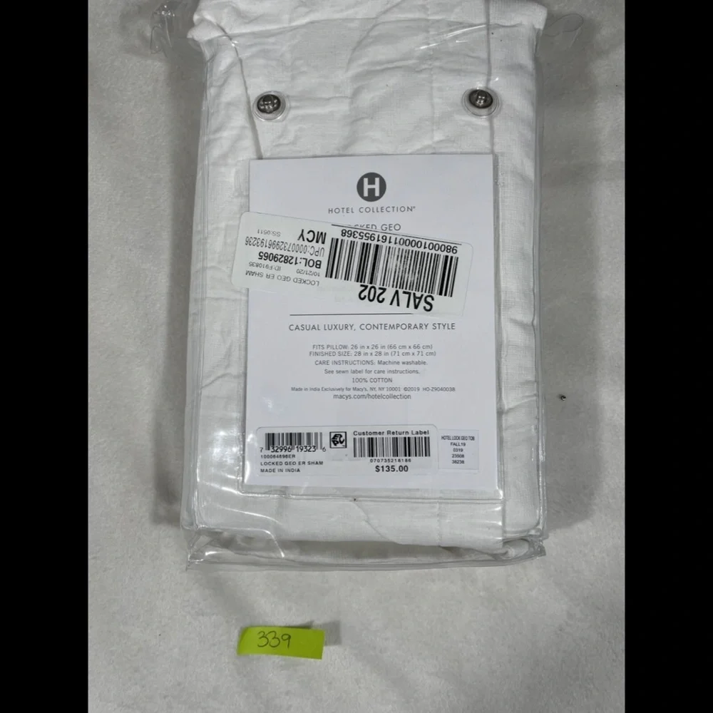 NIB Hotel‎ Collection Locked Geo (1) Euro Sham